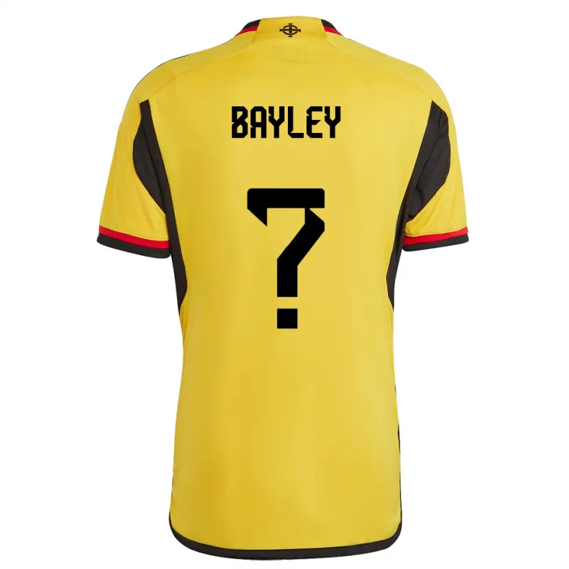 Danxen Enfant Maillot Irlande Du Nord Bayley Mccann #0 Blanc Tenues Extérieur 24-26 T-Shirt