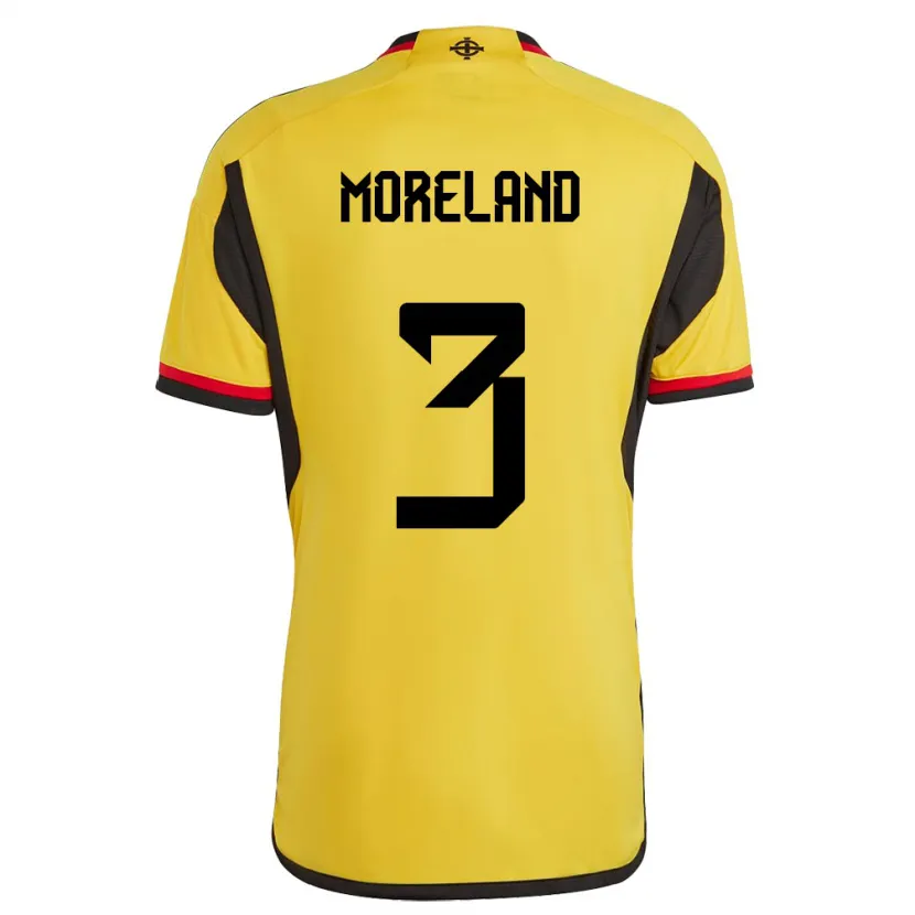 Danxen Enfant Maillot Irlande Du Nord Calum Moreland #3 Blanc Tenues Extérieur 24-26 T-Shirt