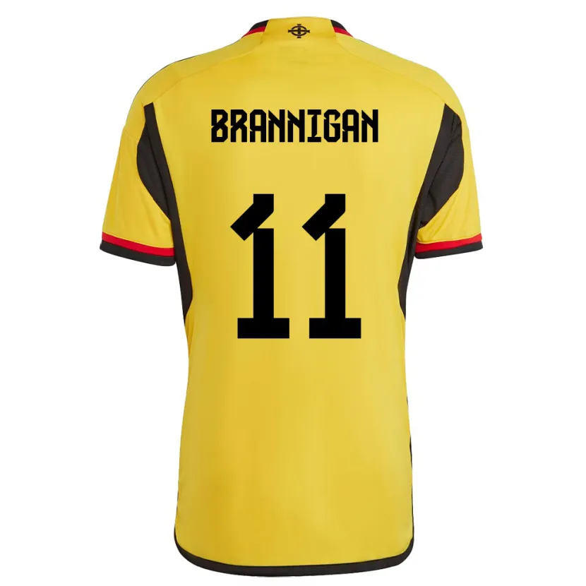 Danxen Enfant Maillot Irlande Du Nord Cole Brannigan #11 Blanc Tenues Extérieur 24-26 T-Shirt