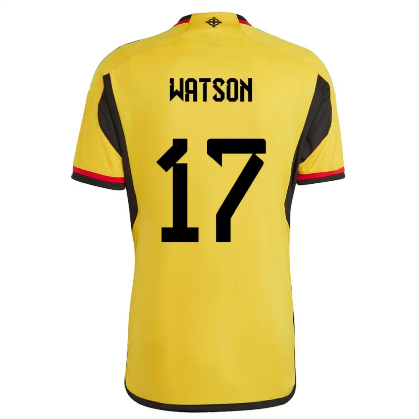 Danxen Enfant Maillot Irlande Du Nord Alex Watson #17 Blanc Tenues Extérieur 24-26 T-Shirt