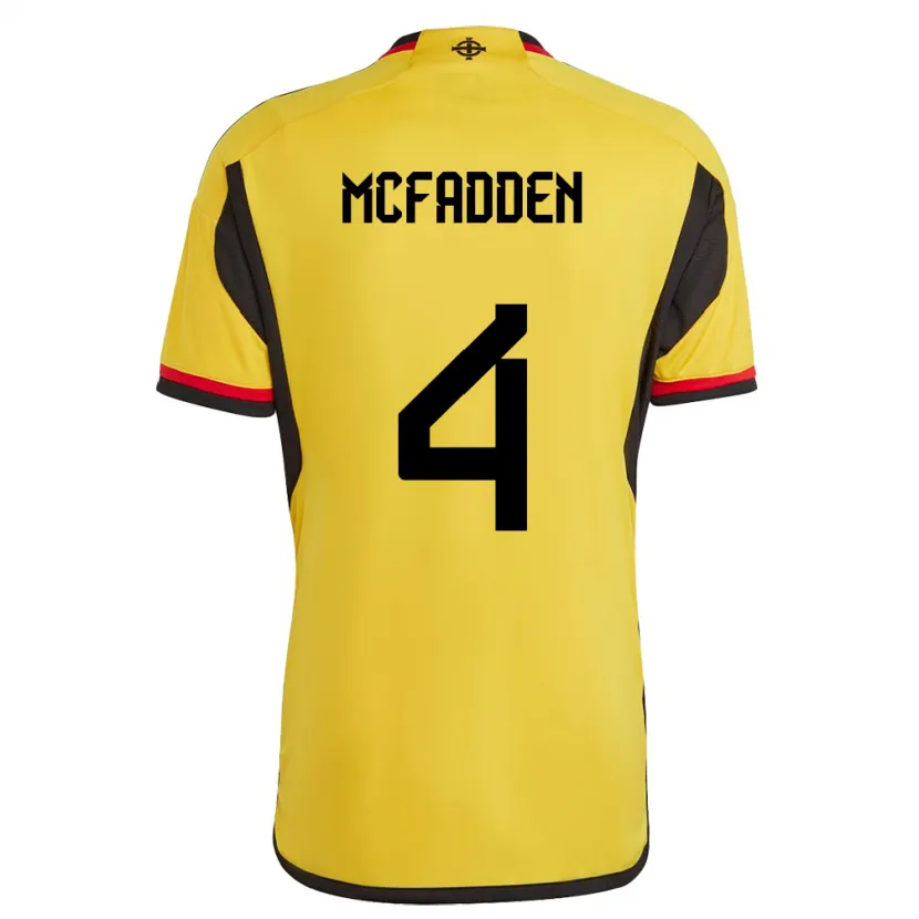 Danxen Enfant Maillot Irlande Du Nord Sarah Mcfadden #4 Blanc Tenues Extérieur 24-26 T-Shirt