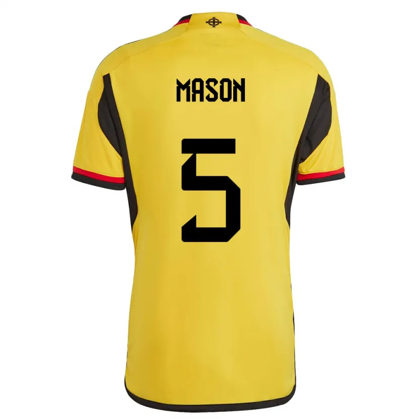 Danxen Enfant Maillot Irlande Du Nord Ellie Mason #5 Blanc Tenues Extérieur 24-26 T-Shirt