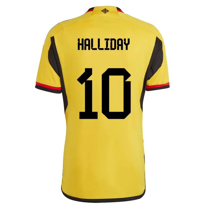 Danxen Enfant Maillot Irlande Du Nord Keri Halliday #10 Blanc Tenues Extérieur 24-26 T-Shirt