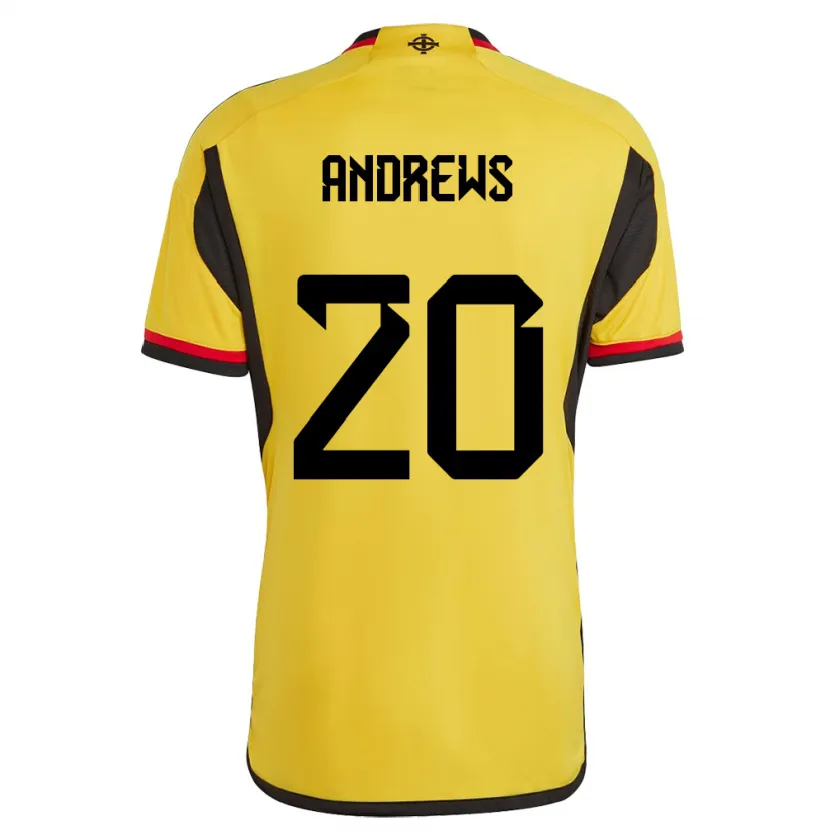 Danxen Enfant Maillot Irlande Du Nord Joely Andrews #20 Blanc Tenues Extérieur 24-26 T-Shirt