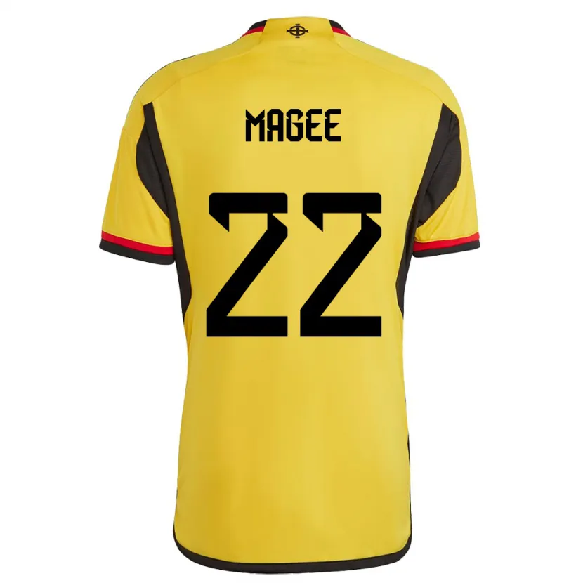 Danxen Enfant Maillot Irlande Du Nord Abbie Magee #22 Blanc Tenues Extérieur 24-26 T-Shirt