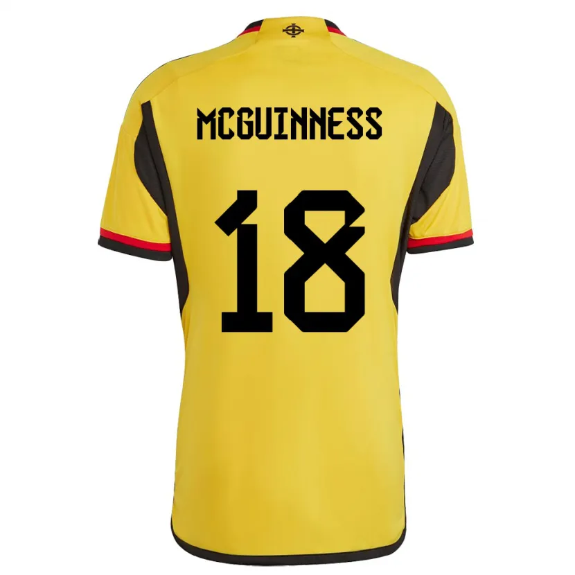 Danxen Enfant Maillot Irlande Du Nord Caitlin Mcguinness #18 Blanc Tenues Extérieur 24-26 T-Shirt