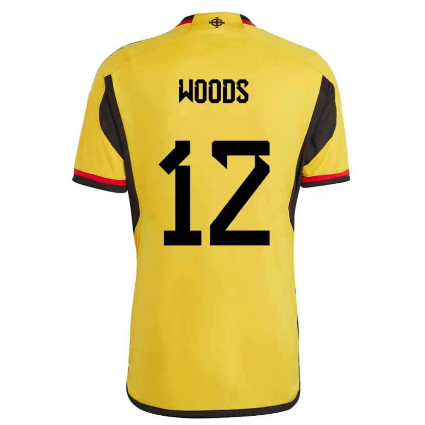 Danxen Enfant Maillot Irlande Du Nord Lilie Woods #12 Blanc Tenues Extérieur 24-26 T-Shirt
