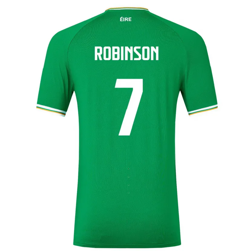 Danxen Homme Maillot Irlande Callum Robinson #7 Vert Tenues Domicile 24-26 T-Shirt