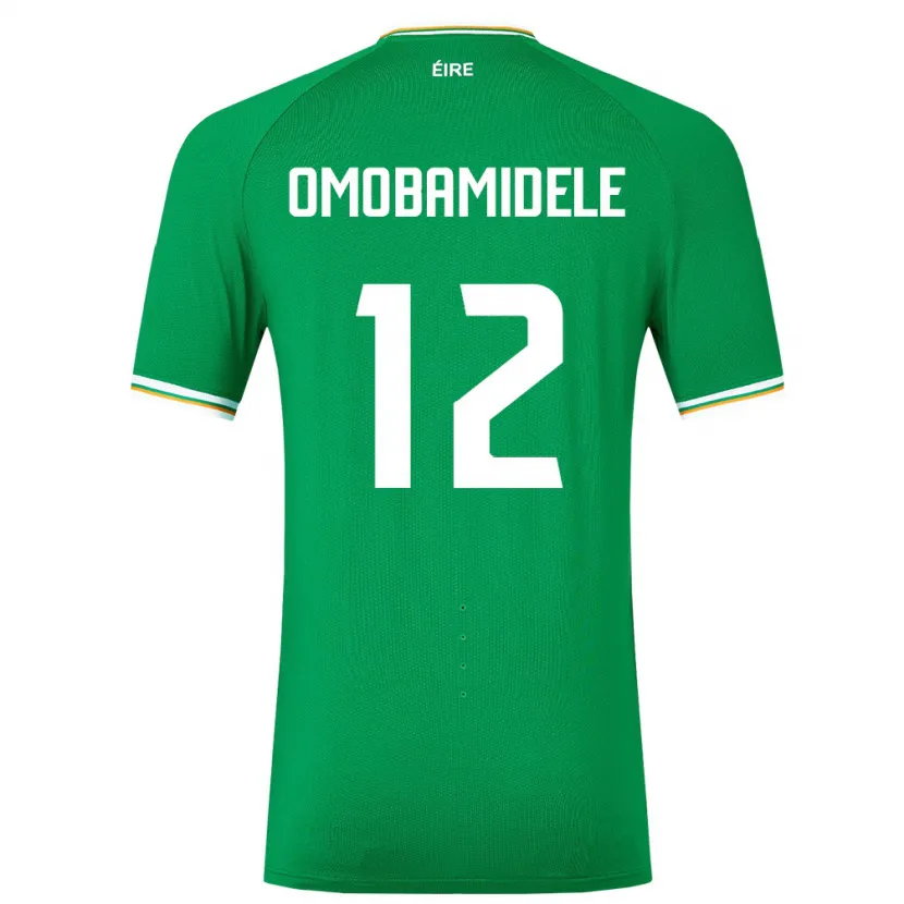 Danxen Homme Maillot Irlande Andrew Omobamidele #12 Vert Tenues Domicile 24-26 T-Shirt