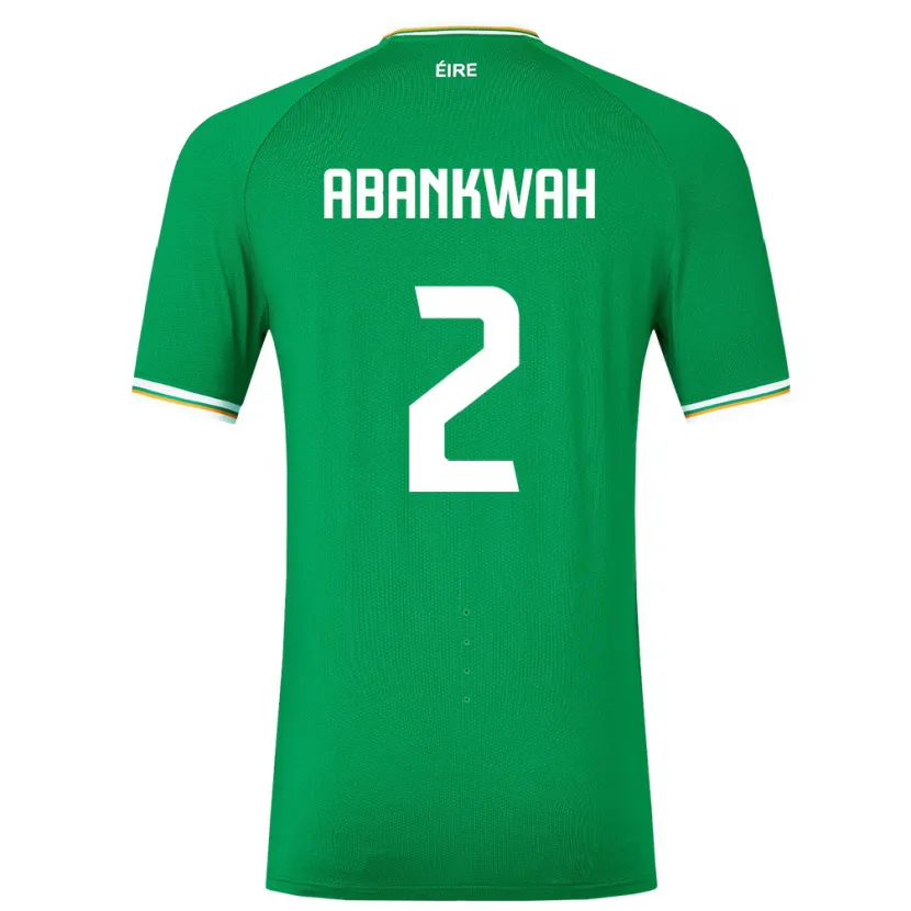 Danxen Homme Maillot Irlande James Abankwah #2 Vert Tenues Domicile 24-26 T-Shirt