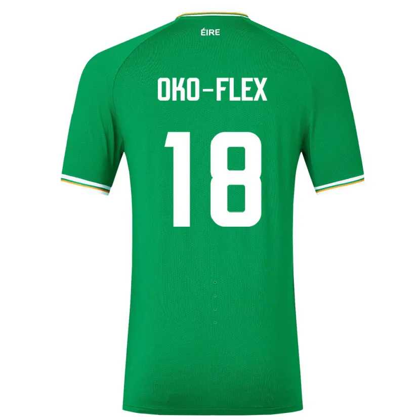 Danxen Homme Maillot Irlande Armstrong Oko-Flex #18 Vert Tenues Domicile 24-26 T-Shirt