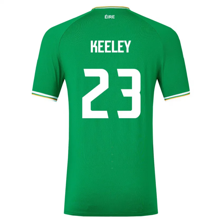 Danxen Homme Maillot Irlande Josh Keeley #23 Vert Tenues Domicile 24-26 T-Shirt