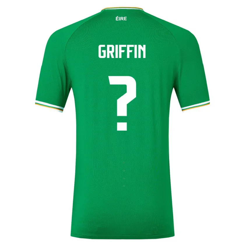 Danxen Homme Maillot Irlande Jake Griffin #0 Vert Tenues Domicile 24-26 T-Shirt