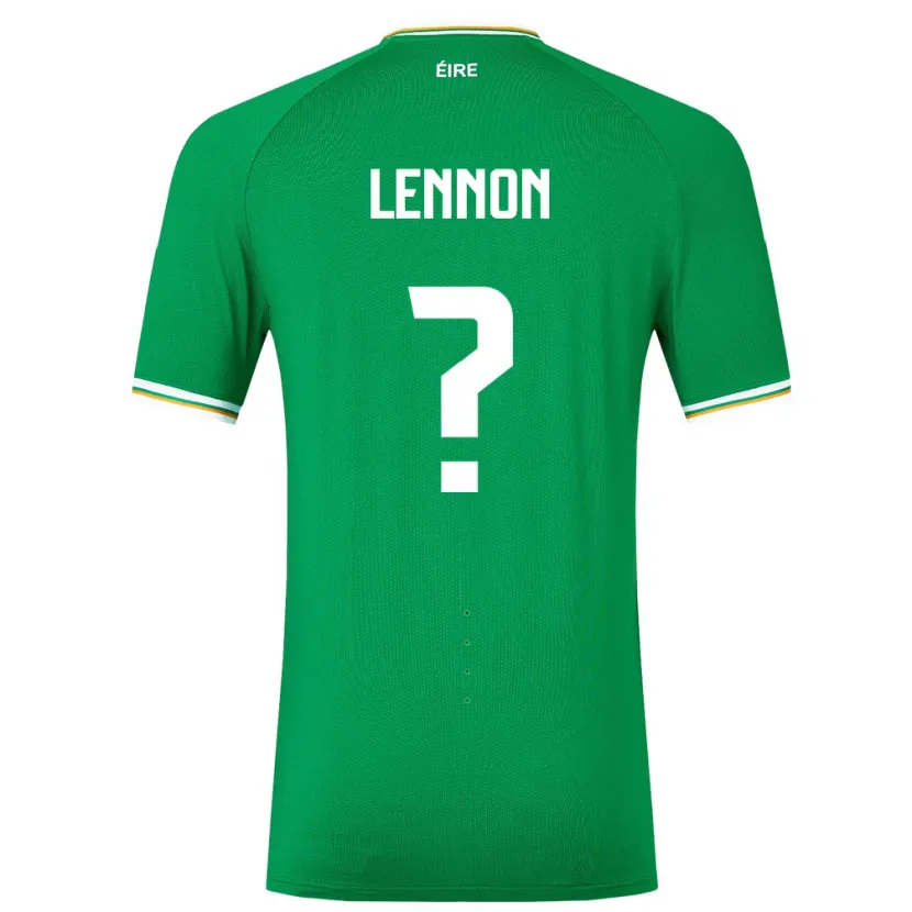 Danxen Homme Maillot Irlande Adam Lennon #0 Vert Tenues Domicile 24-26 T-Shirt