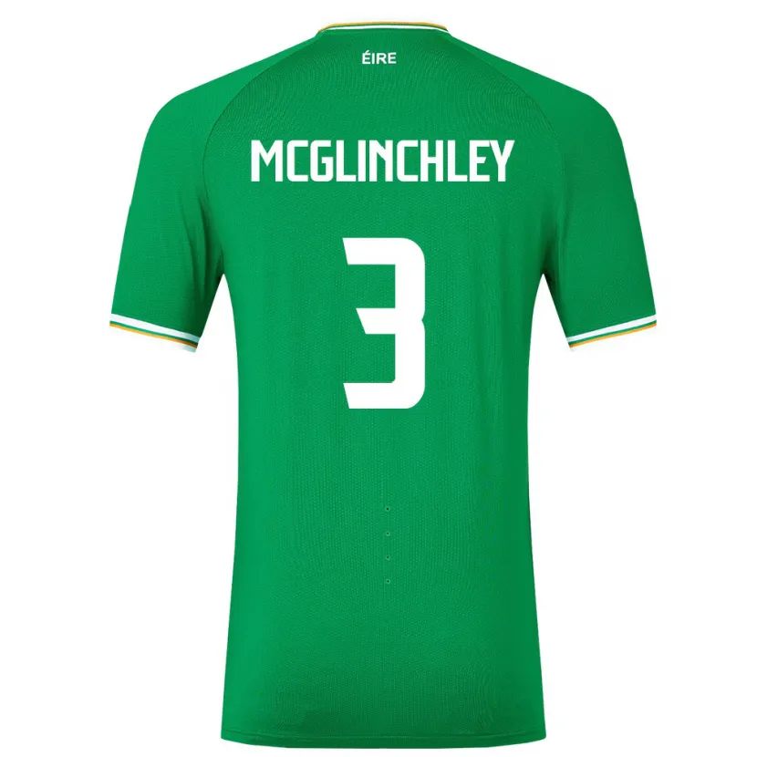 Danxen Homme Maillot Irlande Harry Mcglinchley #3 Vert Tenues Domicile 24-26 T-Shirt