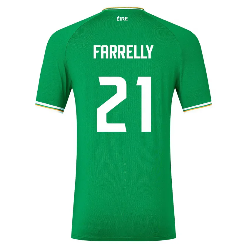 Danxen Homme Maillot Irlande Sinead Farrelly #21 Vert Tenues Domicile 24-26 T-Shirt