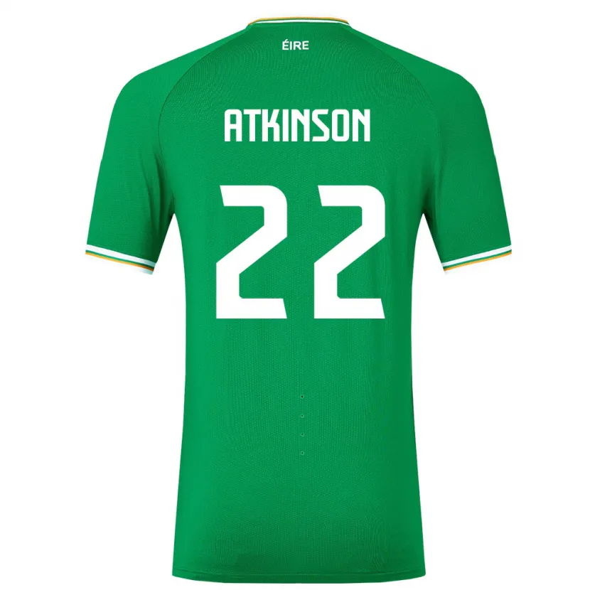 Danxen Homme Maillot Irlande Isibeal Atkinson #22 Vert Tenues Domicile 24-26 T-Shirt