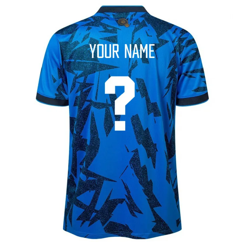 Danxen Homme Maillot Salvador Votre Nom #0 Bleu Tenues Domicile 24-26 T-Shirt