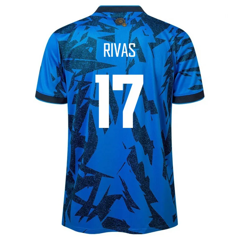 Danxen Homme Maillot Salvador Eduardo Rivas #17 Bleu Tenues Domicile 24-26 T-Shirt