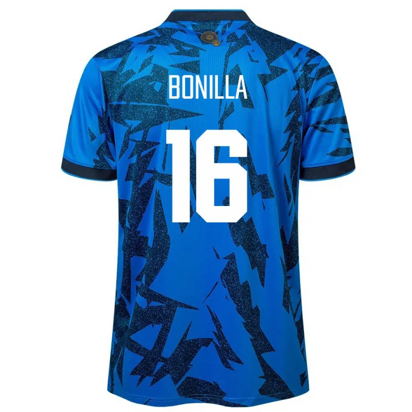 Danxen Homme Maillot Salvador Elmer Bonilla #16 Bleu Tenues Domicile 24-26 T-Shirt