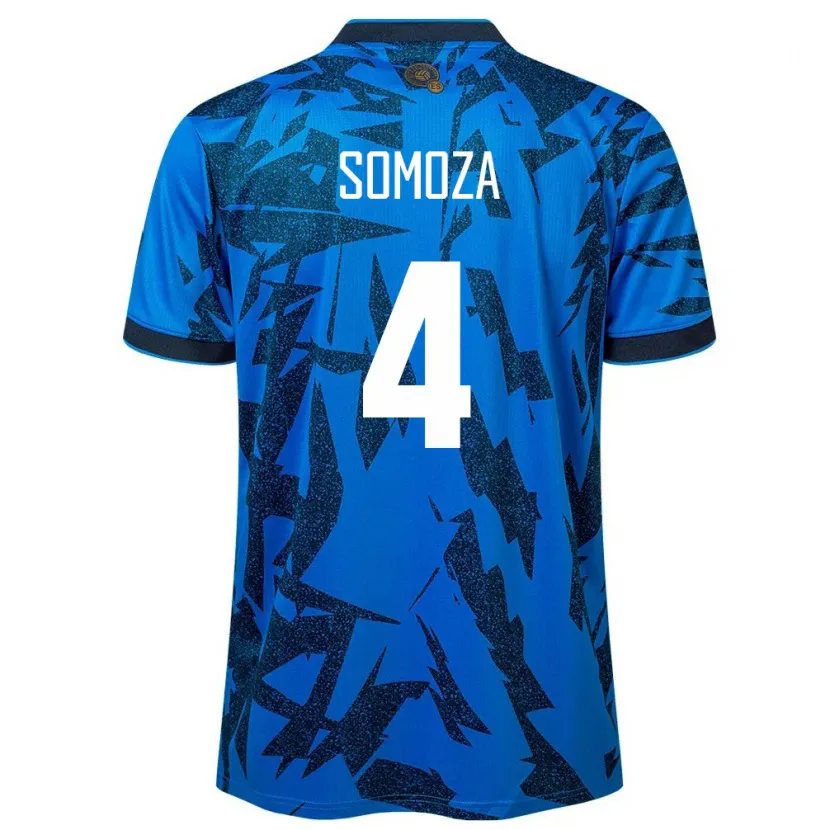 Danxen Homme Maillot Salvador Néstor Somoza #4 Bleu Tenues Domicile 24-26 T-Shirt