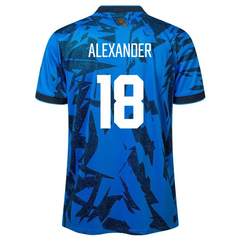 Danxen Homme Maillot Salvador Alexander Aguilar #18 Bleu Tenues Domicile 24-26 T-Shirt