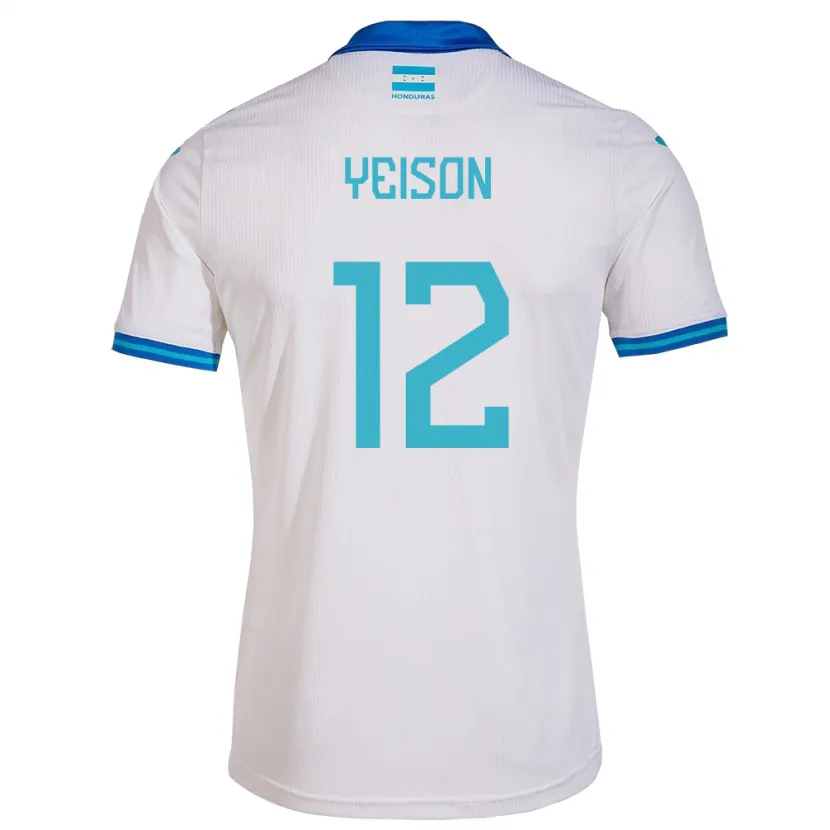 Danxen Homme Maillot Honduras Yeison Mejía #12 Blanc Tenues Domicile 24-26 T-Shirt