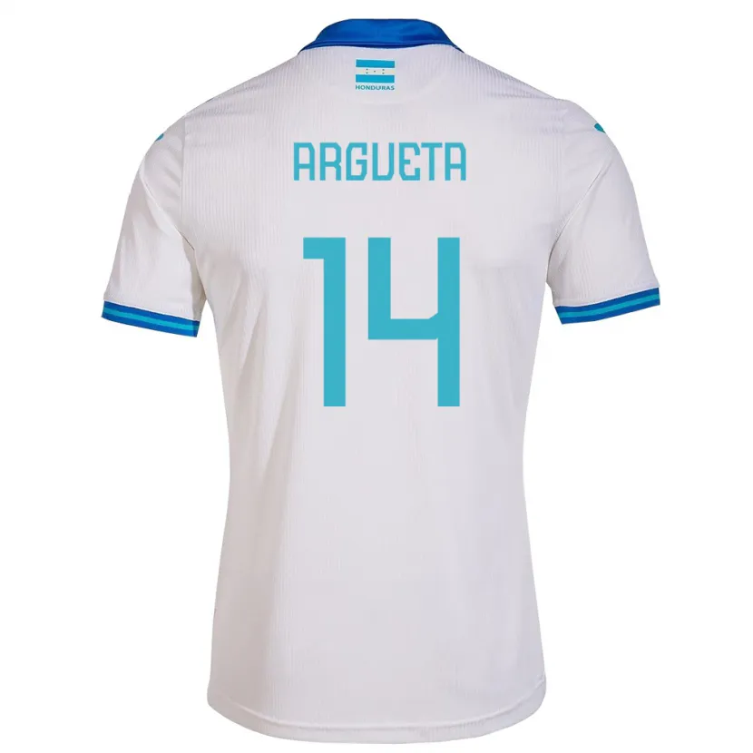 Danxen Homme Maillot Honduras Carlos Argueta #14 Blanc Tenues Domicile 24-26 T-Shirt