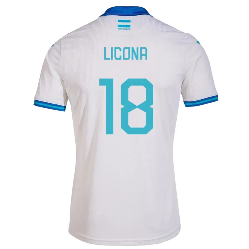 Danxen Homme Maillot Honduras Marlon Licona #18 Blanc Tenues Domicile 24-26 T-Shirt