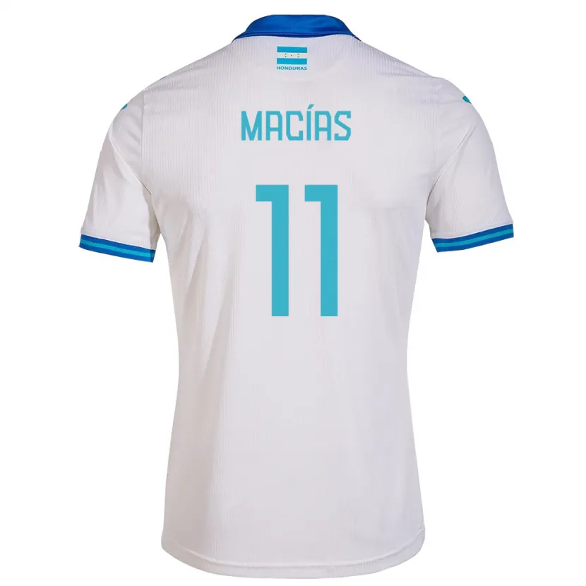 Danxen Homme Maillot Honduras Jefryn Macías #11 Blanc Tenues Domicile 24-26 T-Shirt