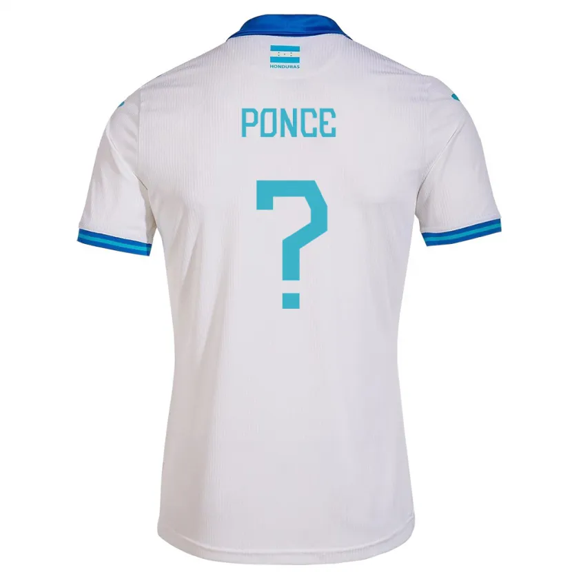 Danxen Homme Maillot Honduras Justin Ponce #0 Blanc Tenues Domicile 24-26 T-Shirt
