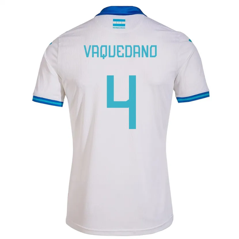 Danxen Homme Maillot Honduras Brayan Vaquedano #4 Blanc Tenues Domicile 24-26 T-Shirt