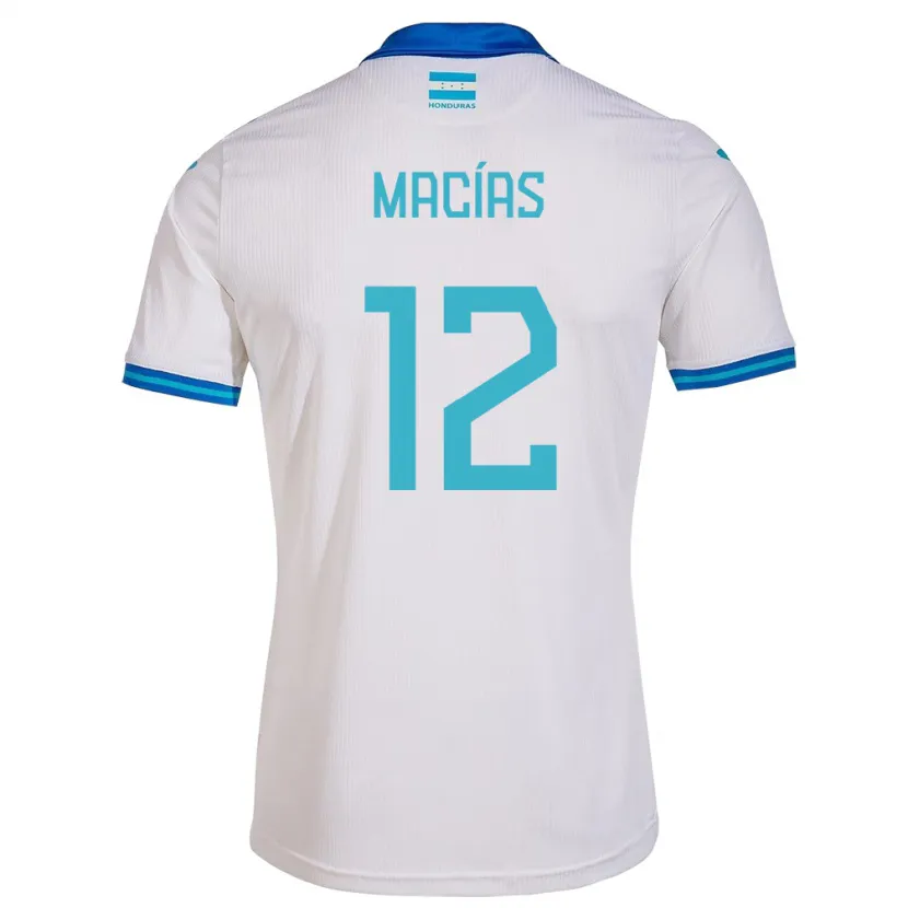 Danxen Homme Maillot Honduras Owen Macías #12 Blanc Tenues Domicile 24-26 T-Shirt