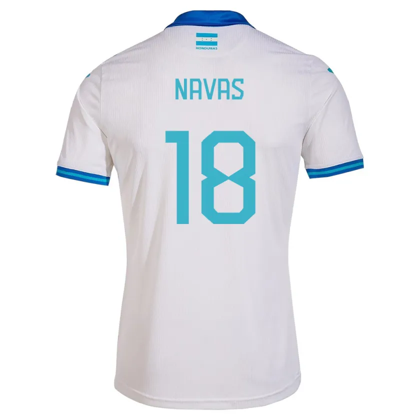 Danxen Homme Maillot Honduras Johan Navas #18 Blanc Tenues Domicile 24-26 T-Shirt