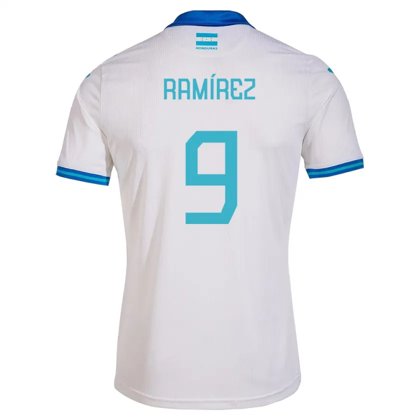 Danxen Homme Maillot Honduras Truimali Ramírez #9 Blanc Tenues Domicile 24-26 T-Shirt