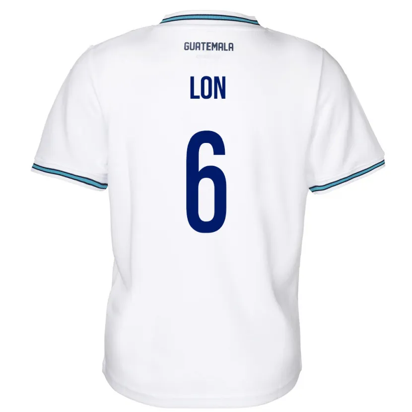 Danxen Homme Maillot Guatemala Ariel Lon #6 Blanc Tenues Domicile 24-26 T-Shirt