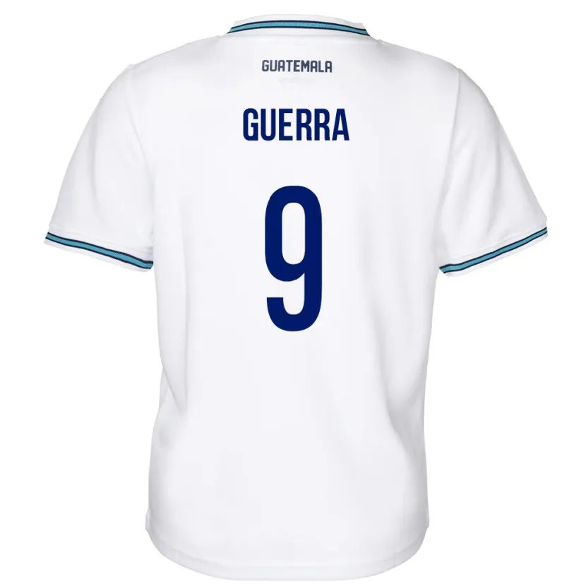 Danxen Homme Maillot Guatemala Oseas Guerra #9 Blanc Tenues Domicile 24-26 T-Shirt