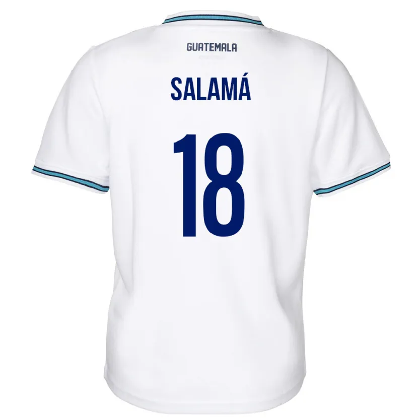 Danxen Homme Maillot Guatemala Anthony Salamá #18 Blanc Tenues Domicile 24-26 T-Shirt