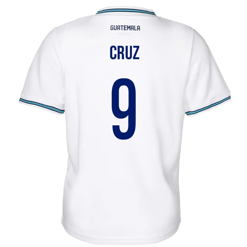 Danxen Homme Maillot Guatemala Celsa Cruz #9 Blanc Tenues Domicile 24-26 T-Shirt