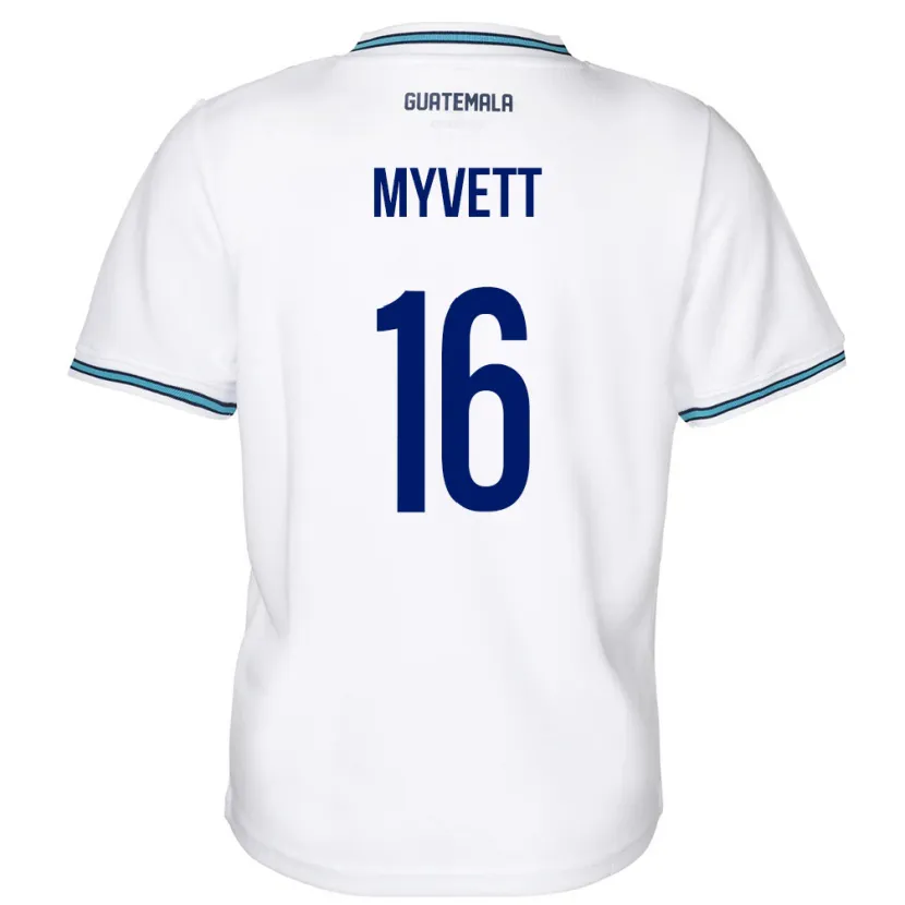 Danxen Homme Maillot Guatemala Jemery Myvett #16 Blanc Tenues Domicile 24-26 T-Shirt