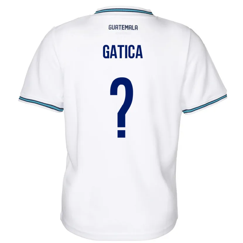 Danxen Homme Maillot Guatemala Celeste Gatica #0 Blanc Tenues Domicile 24-26 T-Shirt