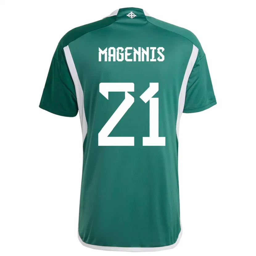 Danxen Homme Maillot Irlande Du Nord Josh Magennis #21 Vert Tenues Domicile 24-26 T-Shirt