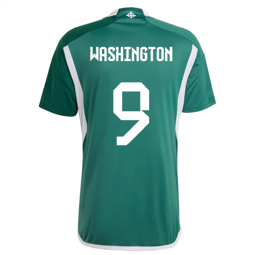 Danxen Homme Maillot Irlande Du Nord Conor Washington #9 Vert Tenues Domicile 24-26 T-Shirt
