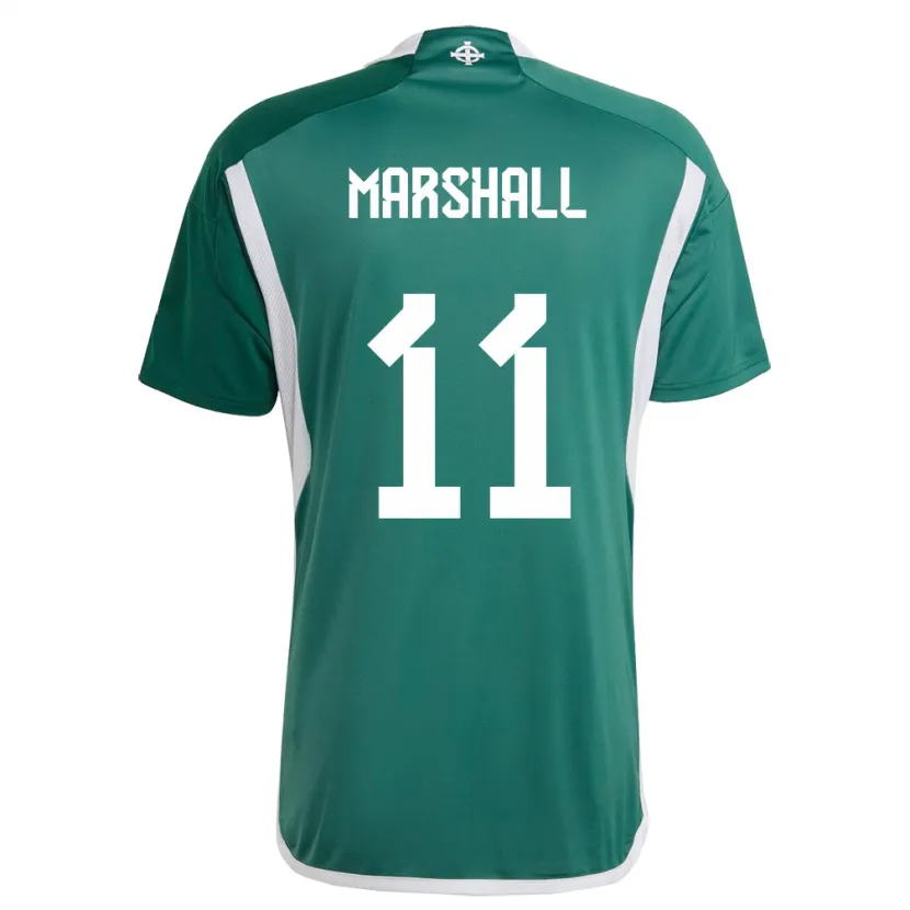 Danxen Homme Maillot Irlande Du Nord Callum Marshall #11 Vert Tenues Domicile 24-26 T-Shirt