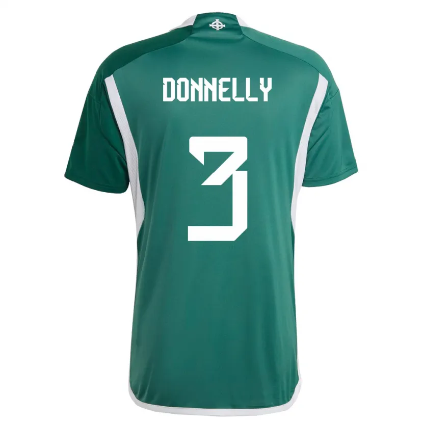 Danxen Homme Maillot Irlande Du Nord Aaron Donnelly #3 Vert Tenues Domicile 24-26 T-Shirt