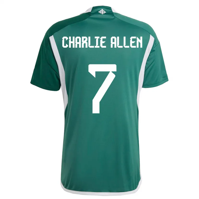 Danxen Homme Maillot Irlande Du Nord Charlie Allen #7 Vert Tenues Domicile 24-26 T-Shirt