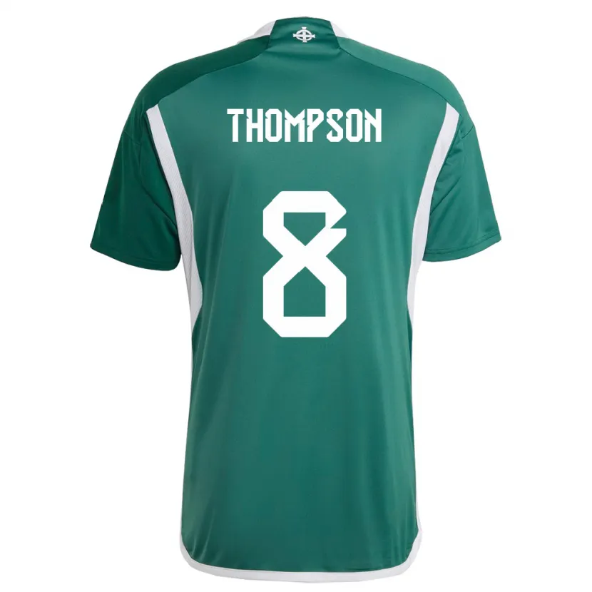 Danxen Homme Maillot Irlande Du Nord Joel Thompson #8 Vert Tenues Domicile 24-26 T-Shirt