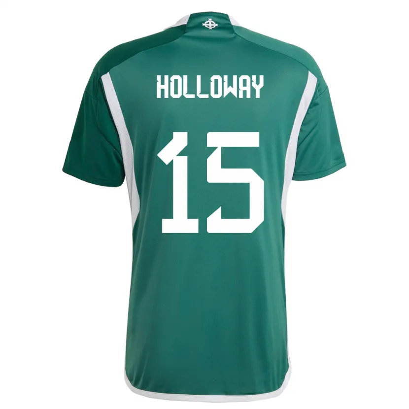 Danxen Homme Maillot Irlande Du Nord Rebecca Holloway #15 Vert Tenues Domicile 24-26 T-Shirt