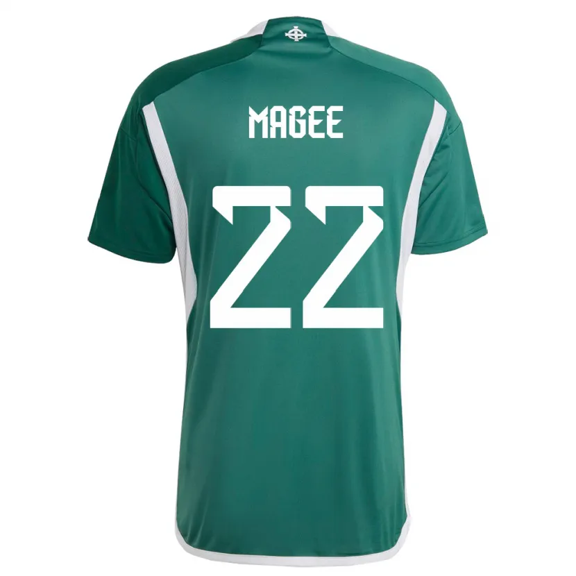 Danxen Homme Maillot Irlande Du Nord Abbie Magee #22 Vert Tenues Domicile 24-26 T-Shirt