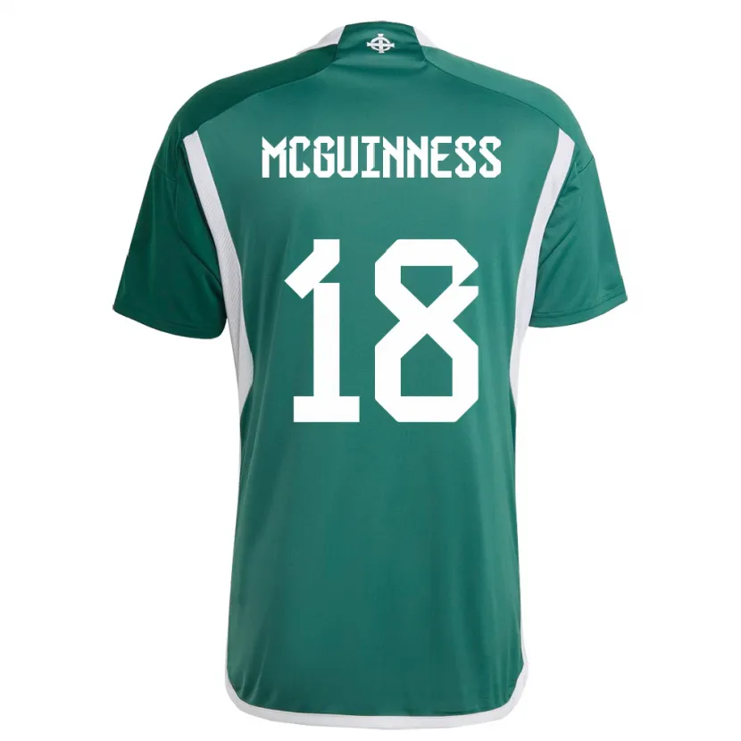 Danxen Homme Maillot Irlande Du Nord Caitlin Mcguinness #18 Vert Tenues Domicile 24-26 T-Shirt